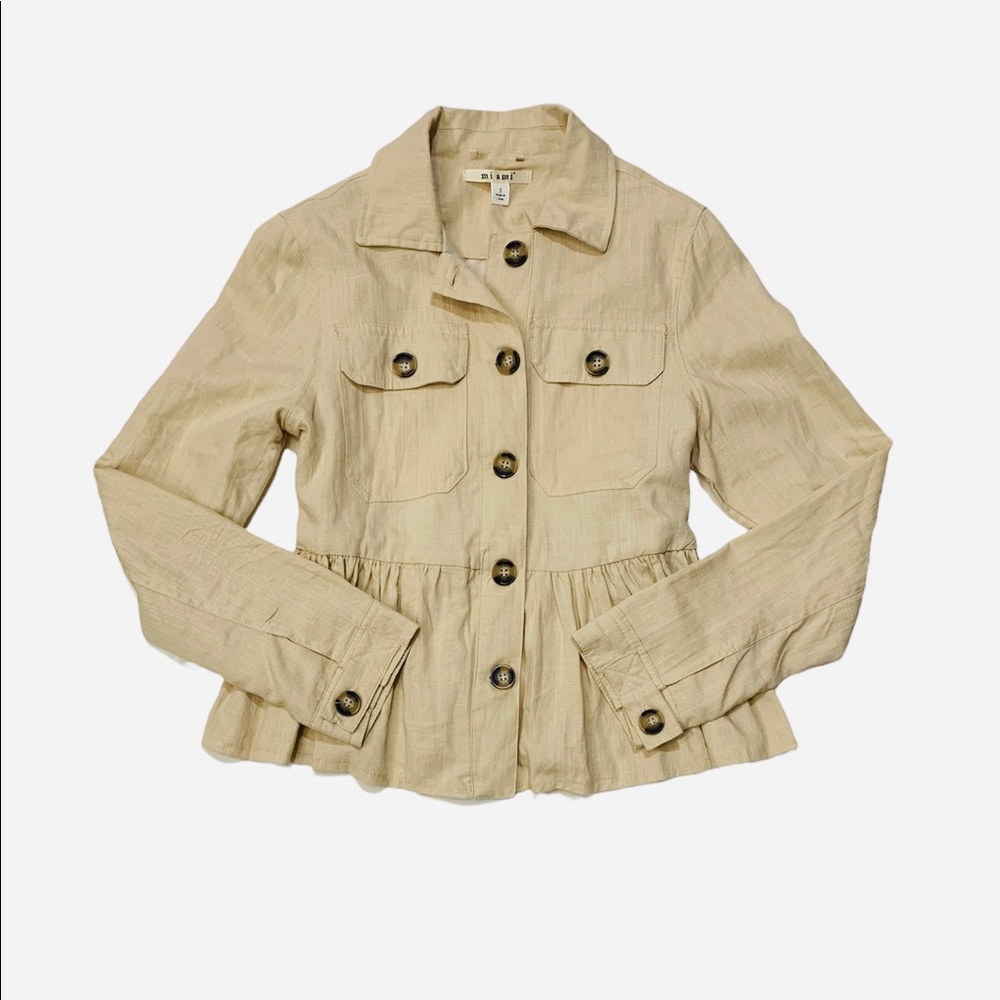 Francescas Linen Peplum Jacket